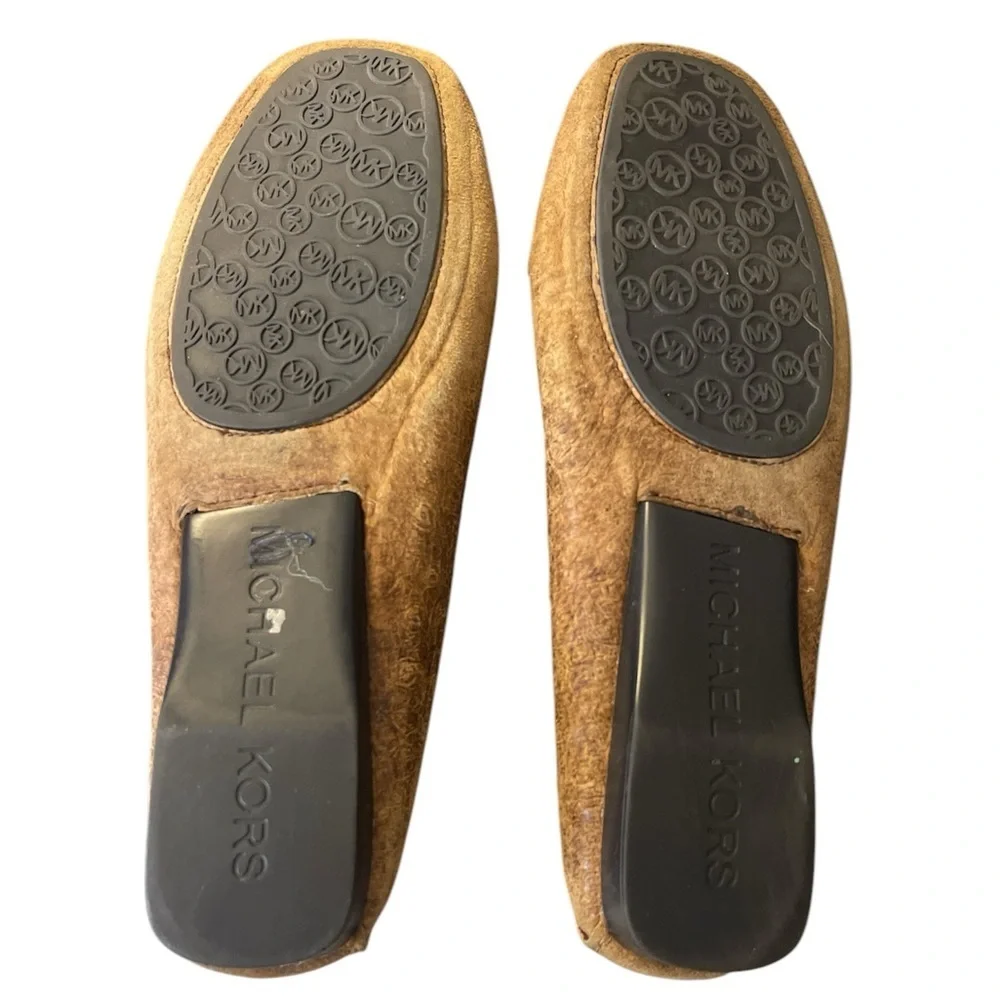 Michael Kors Tan Flats with Gold Detail